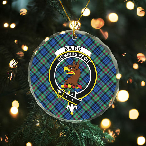 Baird Ancient Clan Badge Tartan Glass Ornament