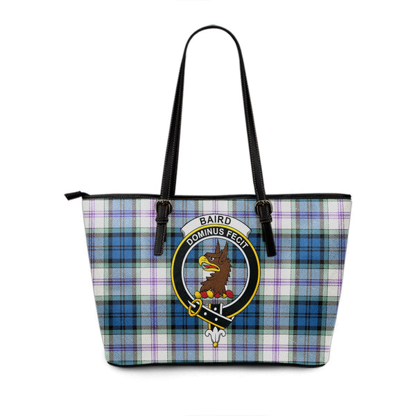 Baird Dress Dance (Baines Dress Dance) Clan Badge Tartan Leather Tote Bag