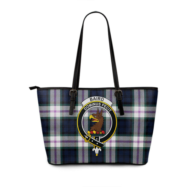 Baird Dress (Baines Dress) Clan Badge Tartan Leather Tote Bag