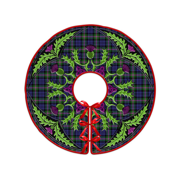 Baird Modern Clan Badge Tartan Christmas Tree Skirt Scottish Thistle Design