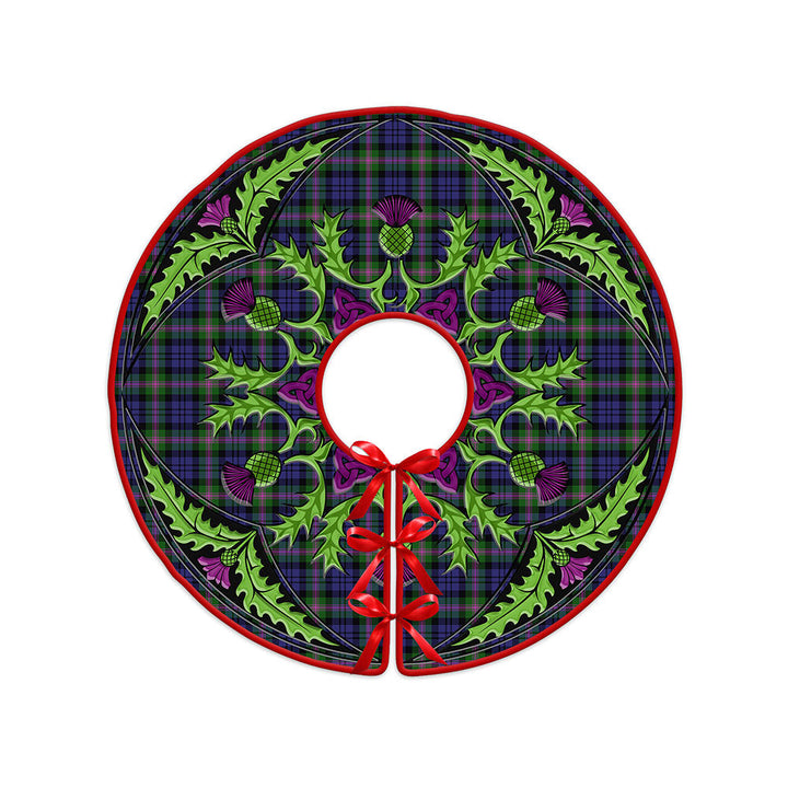 Baird Modern Clan Badge Tartan Christmas Tree Skirt Scottish Thistle Design