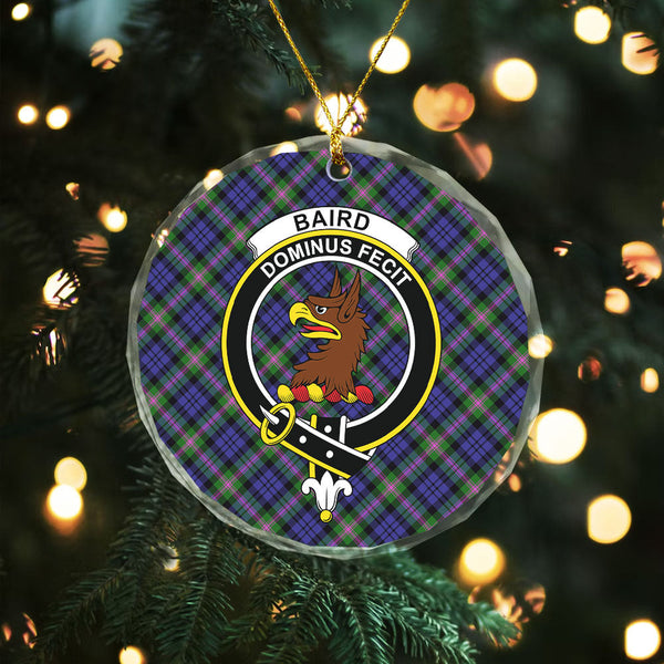 Baird Modern Clan Badge Tartan Glass Ornament
