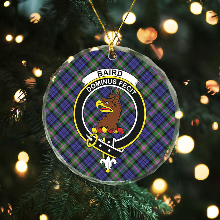 Baird Modern Clan Badge Tartan Glass Ornament