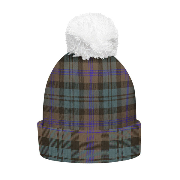 Baird (Baines) Weathered Clan Badge Tartan Bobble Beanie Hat
