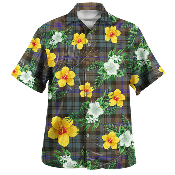 Baird (Baines) Weathered Clan Badge Tartan Hawaiian Shirt Summer Vibes Style