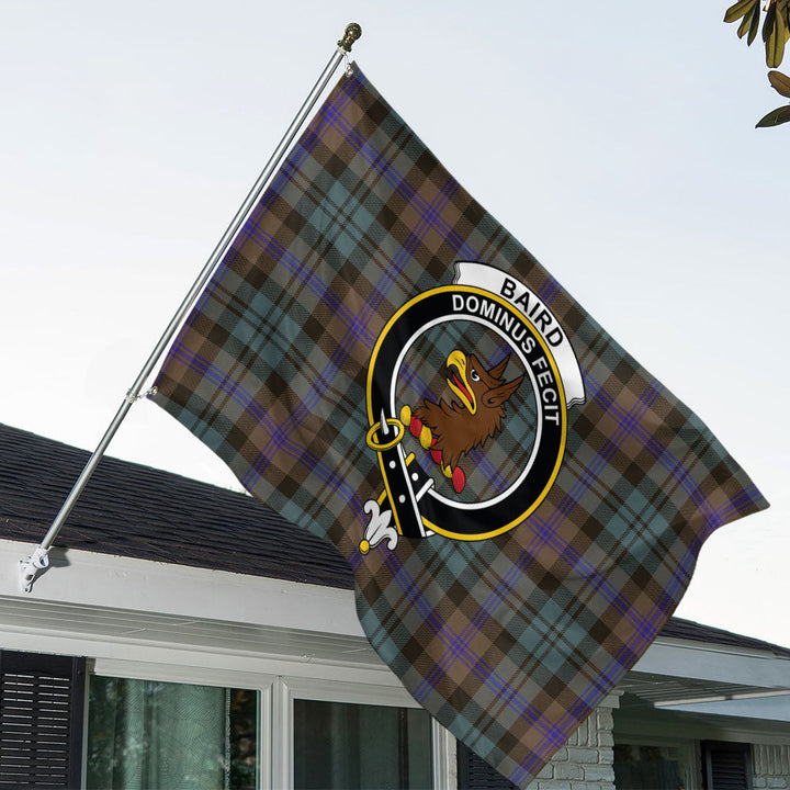 Baird (Baines) Weathered Clan Badge Tartan House Flag