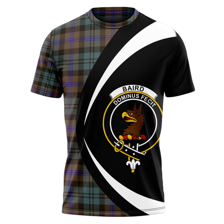 Baird (Baines) Weathered Clan Badge Tartan T-Shirt Circle Style Personalized