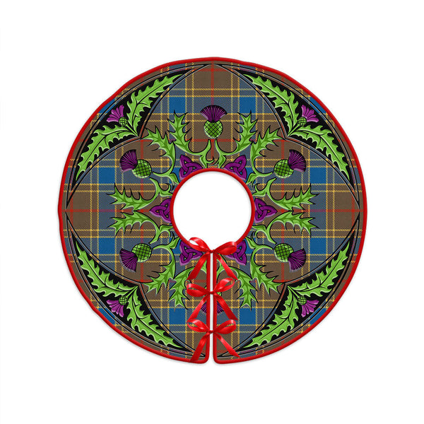 Balfour Ancient Clan Badge Tartan Christmas Tree Skirt Scottish Thistle Design