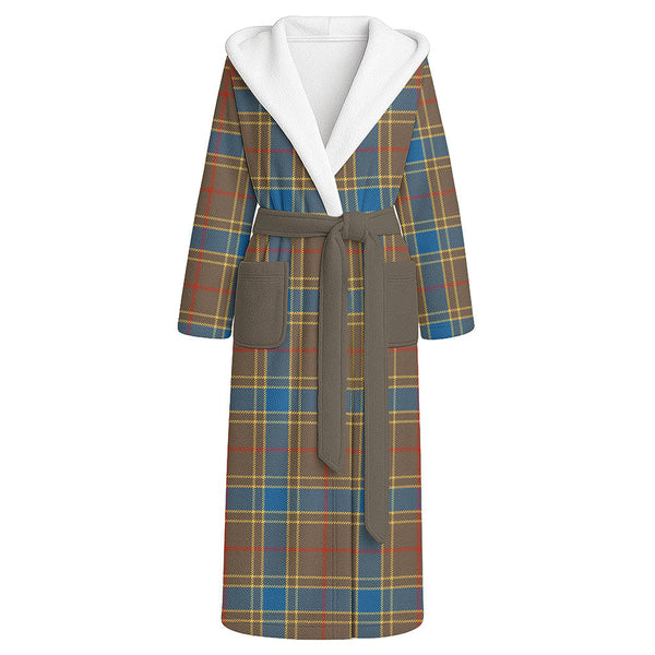 Balfour Ancient Clan Badge Tartan Flannel Hooded Bathrobe