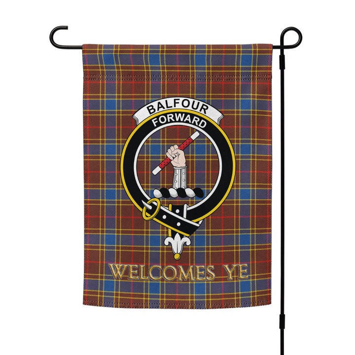 Balfour Modern Clan Badge Tartan Garden Flag