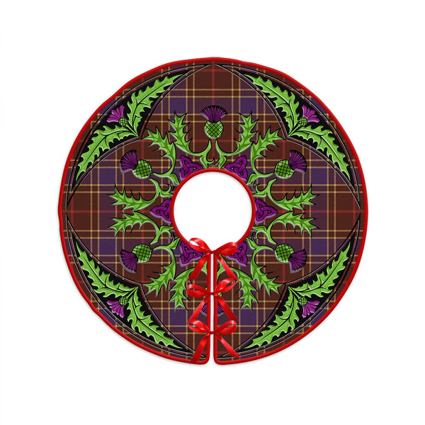 Balfour Weathered Clan Badge Tartan Christmas Tree Skirt Scottish Thistle Design