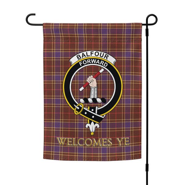 Balfour Weathered Clan Badge Tartan Garden Flag