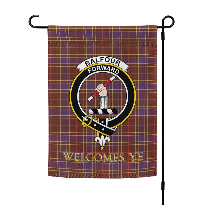 Balfour Weathered Clan Badge Tartan Garden Flag