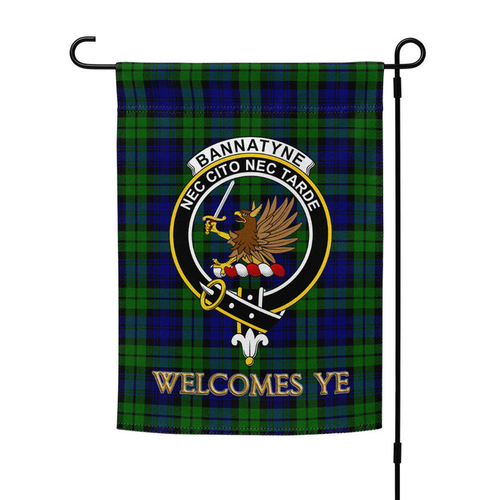 Bannatyne Clan Badge Tartan Garden Flag