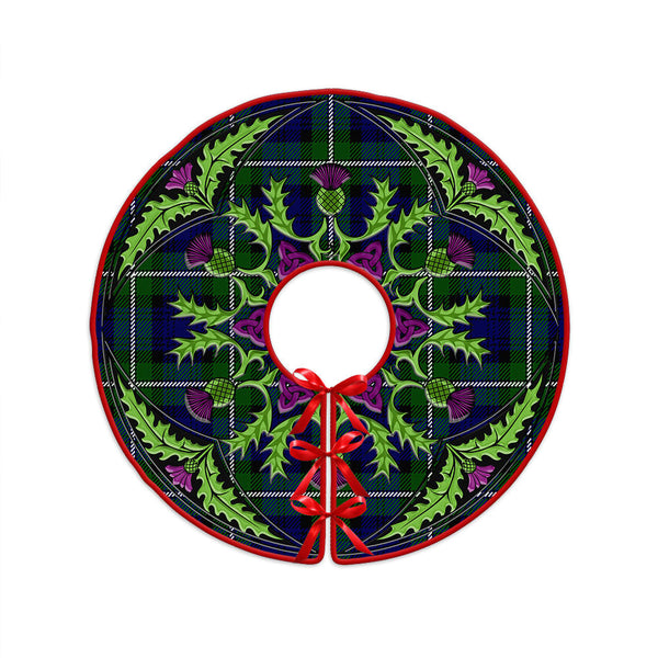 Bannerman Clan Badge Tartan Christmas Tree Skirt Scottish Thistle Design