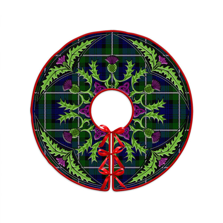 Bannerman Clan Badge Tartan Christmas Tree Skirt Scottish Thistle Design