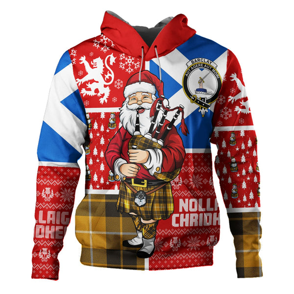 Barclay Dress Weathered Clan Badge Tartan Hoodie Scotland Christmas Santa