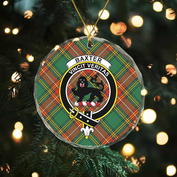 Baxter Ancient Clan Badge Tartan Glass Ornament