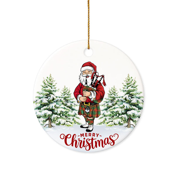 Baxter Ancient Tartan Ceramic Ornament Santa