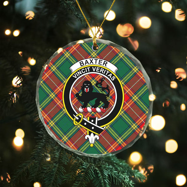 Baxter Modern Clan Badge Tartan Glass Ornament