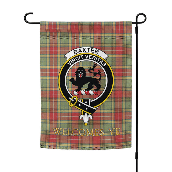Baxter Weathered Clan Badge Tartan Garden Flag