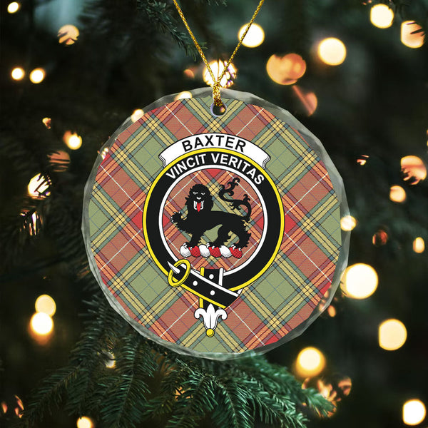 Baxter Weathered Clan Badge Tartan Glass Ornament