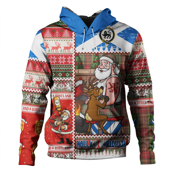 Baxter Weathered Clan Badge Tartan Hoodie Scottish Santa Tattoo Christmas Comic Patchwork Style