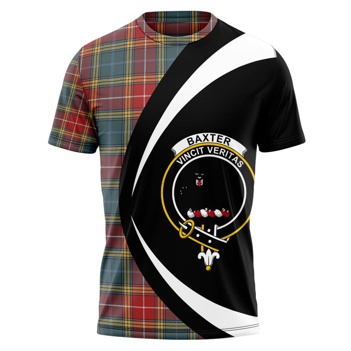 Baxter of Balgavies Weathered Clan Badge Tartan T-Shirt Circle Style Personalized