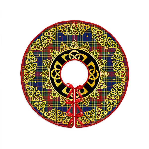 Beaton Modern Clan Badge Tartan Christmas Tree Skirt Golden Celtic Heritage