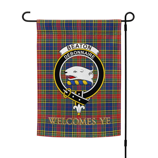 Beaton Modern Clan Badge Tartan Garden Flag