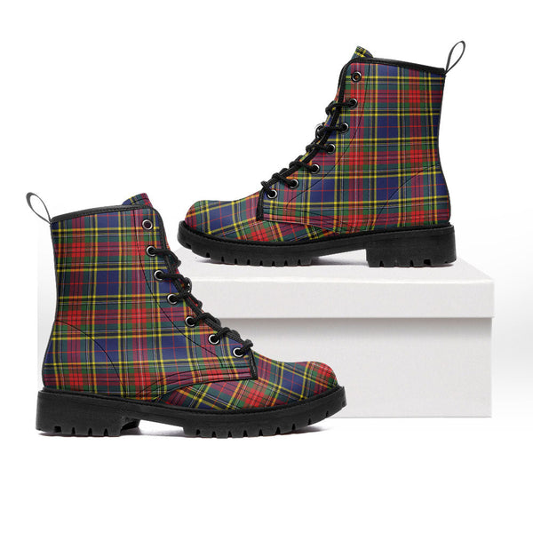 Beaton Modern Clan Badge Tartan Leather Boots