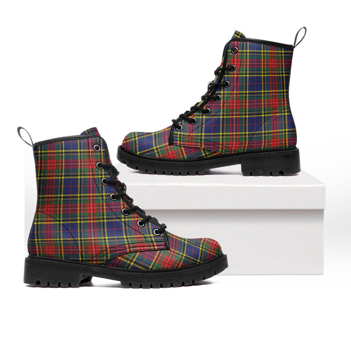 Beaton Modern Clan Badge Tartan Leather Boots