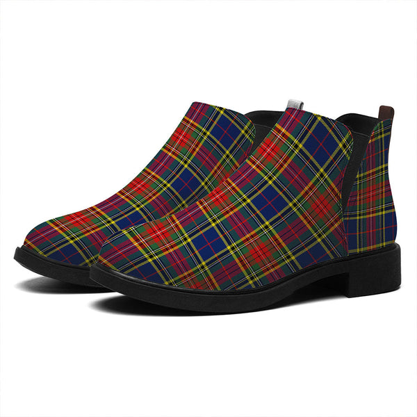 Beaton Modern Tartan Flat Ankle Boots