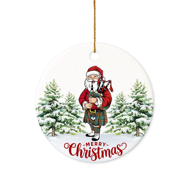 Beattie Ancient Tartan Ceramic Ornament Santa