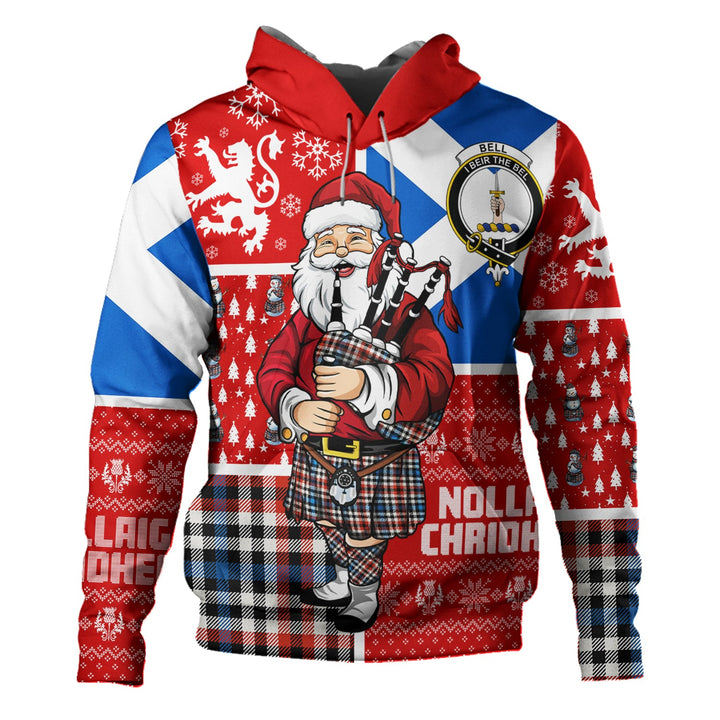 Bell Border (Bell Southern Bell) Ancient Clan Badge Tartan Hoodie Scotland Christmas Santa