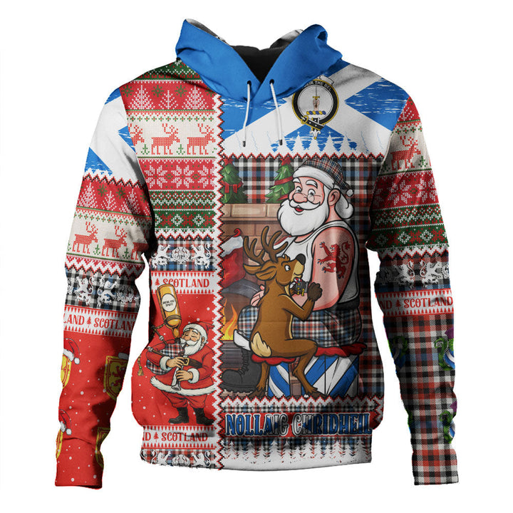 Bell Border (Bell Southern Bell) Ancient Clan Badge Tartan Hoodie Scottish Santa Tattoo Christmas Comic Patchwork Style