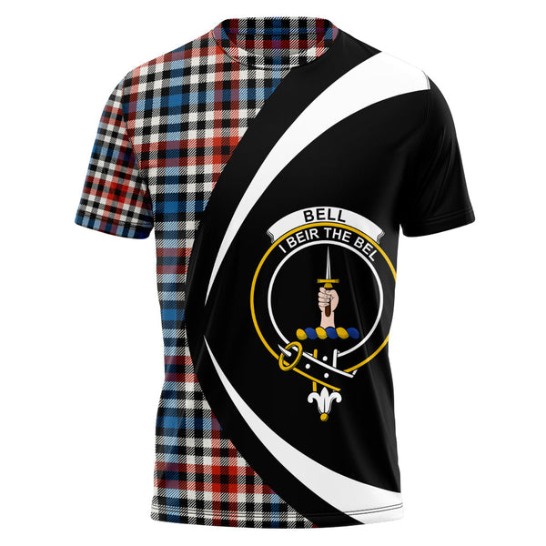 Bell Border (Bell Southern Bell) Ancient Clan Badge Tartan T-Shirt Circle Style Personalized