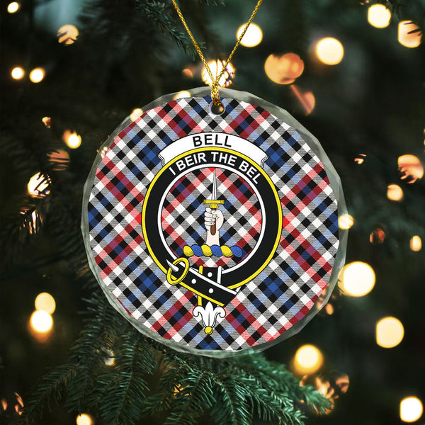 Bell Border (Bell Southern Bell) Modern Clan Badge Tartan Glass Ornament