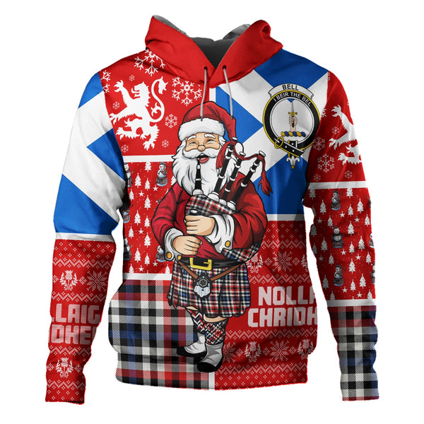 Bell Border (Bell Southern Bell) Modern Clan Badge Tartan Hoodie Scotland Christmas Santa