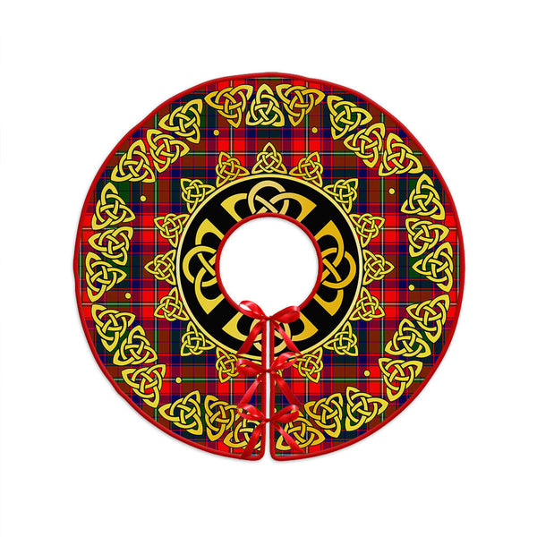 Belshes Clan Badge Tartan Christmas Tree Skirt Golden Celtic Heritage