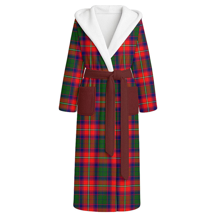 Belshes Clan Badge Tartan Flannel Hooded Bathrobe