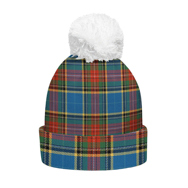 Bethune Ancient Clan Badge Tartan Bobble Beanie Hat