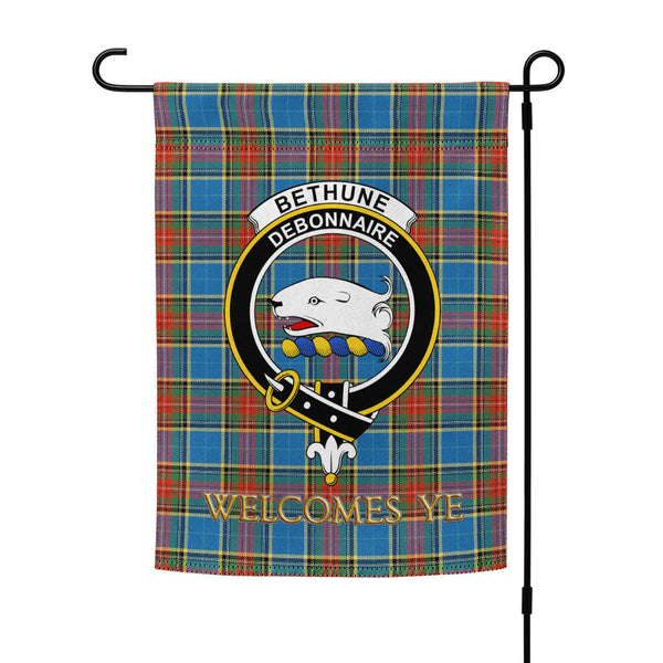 Bethune Ancient Clan Badge Tartan Garden Flag