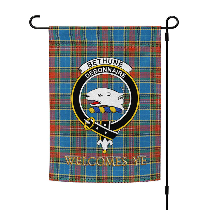 Bethune Ancient Clan Badge Tartan Garden Flag