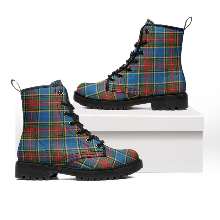 Bethune Ancient Clan Badge Tartan Leather Boots