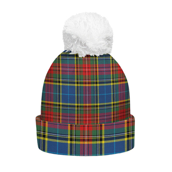 Bethune Modern Clan Badge Tartan Bobble Beanie Hat