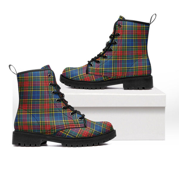 Bethune Modern Clan Badge Tartan Leather Boots