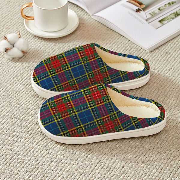 Bethune Modern Clan Badge Tartan Plush Slipper