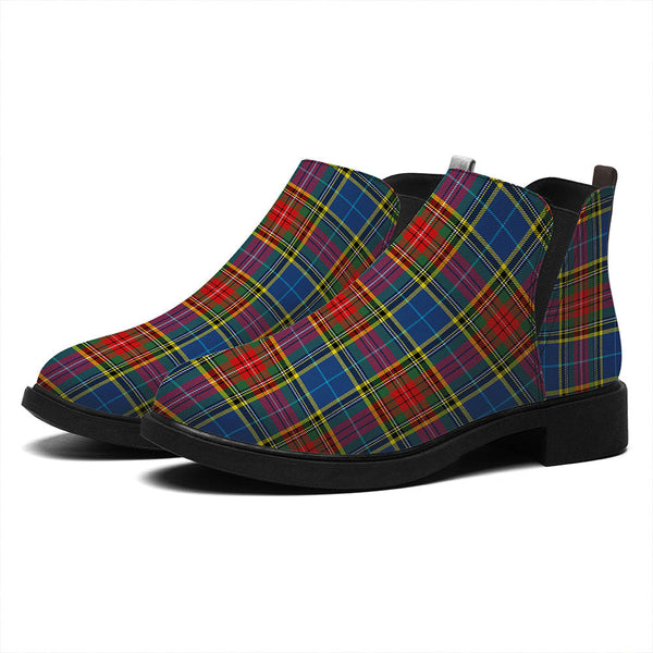 Bethune Modern Tartan Flat Ankle Boots