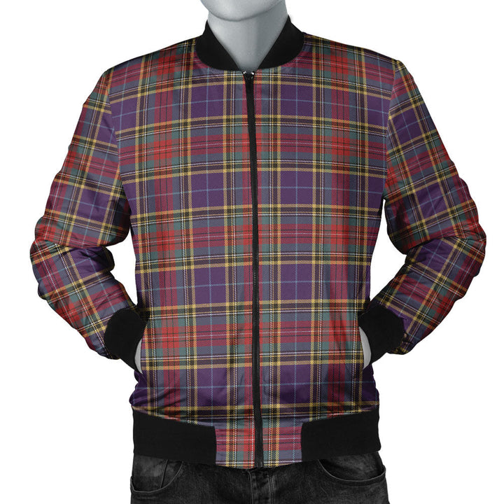 Bethune Weathered Clan Badge Tartan Bomber Jacket